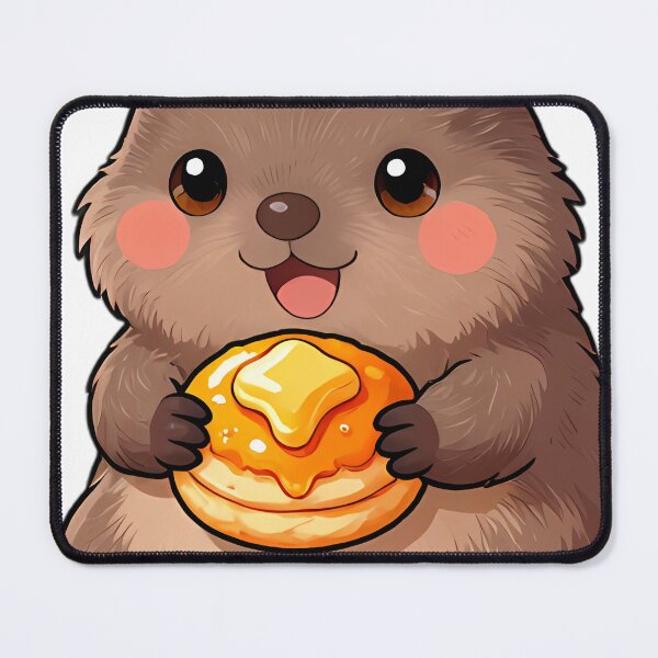 Item preview, Cute Wombat Joey with Pumpkin Spice Crumpet designed and sold by pumsquare.