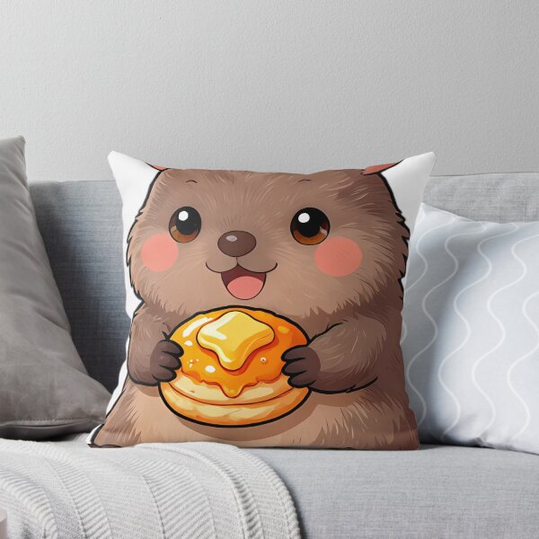 Item preview, Cute Wombat Joey with Pumpkin Spice Crumpet designed and sold by pumsquare.