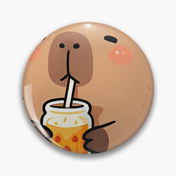 Item preview, Cute Capybara with Pumpkin Spice Smoothie designed and sold by pumsquare.
