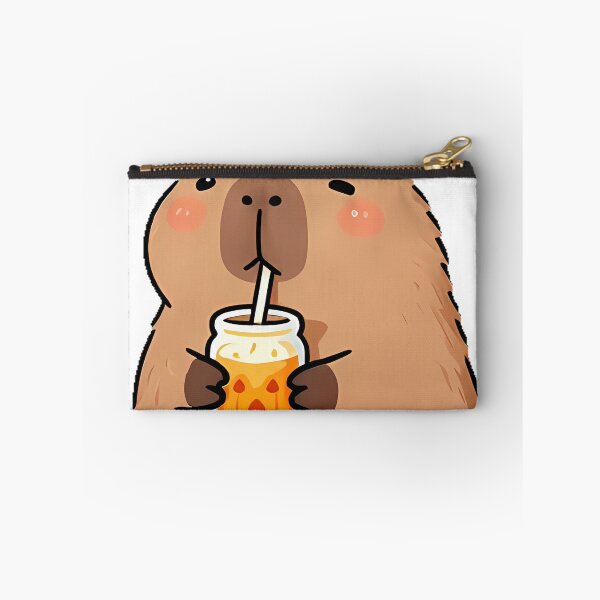 Item preview, Cute Capybara with Pumpkin Spice Smoothie designed and sold by pumsquare.