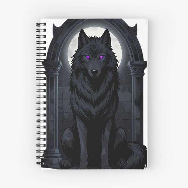 Item preview, Gothic Black Wolf Triple Moon Arcane Gate designed and sold by IllumeInk.
