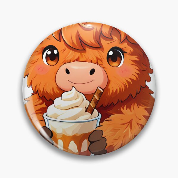 Item preview, Cute Highland Cow Calf with Pumpkin Spice Milkshake designed and sold by pumsquare.