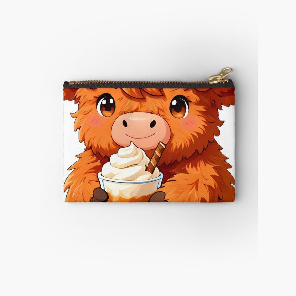 Item preview, Cute Highland Cow Calf with Pumpkin Spice Milkshake designed and sold by pumsquare.