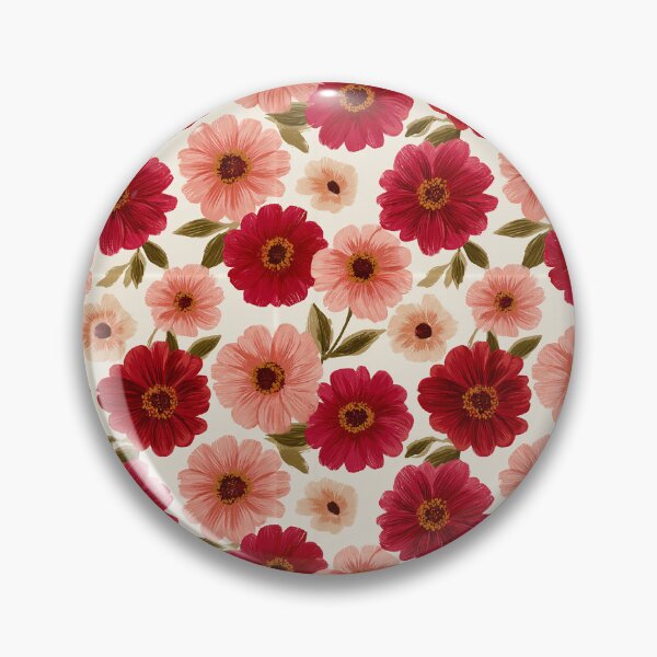 Item preview, Fresh Zinnia Flower  - Botanical Garden Pattern - Valentine Gifts For wife designed and sold by RoyalStarsPatts.