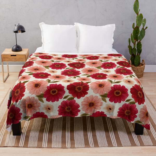 Item preview, Fresh Zinnia Flower - Botanical Garden Pattern - Valentine Gifts For wife designed and sold by RoyalStarsPatts.