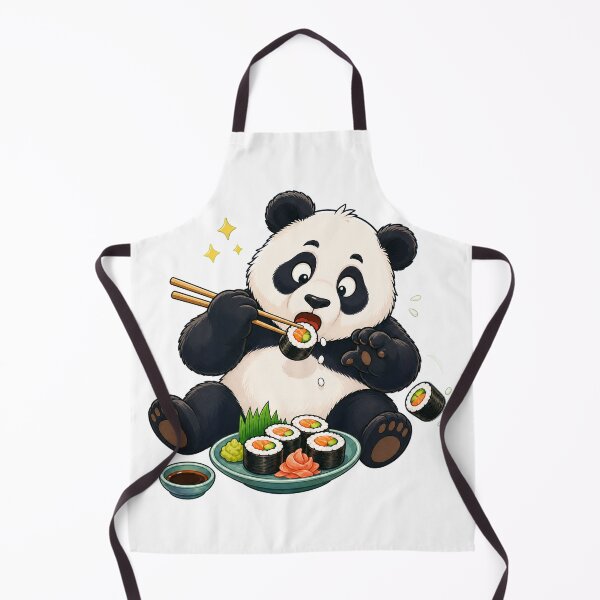 Item preview, Cute Clumsy Panda Eating Sushi With Chopsticks — Light Version designed and sold by TheOddPrints.