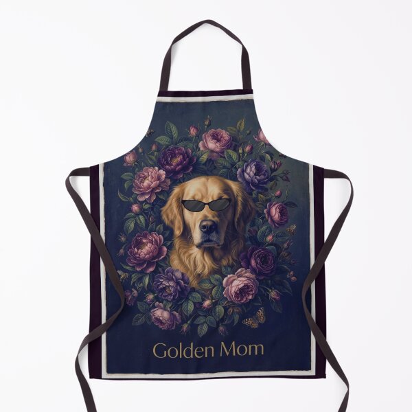Item preview, Golden Mom - Elegant Vintage Floral Golden Retriever Portrait designed and sold by Fateh-Kro ⭐⭐⭐⭐⭐.