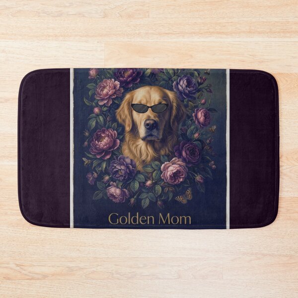 Item preview, Golden Mom - Elegant Vintage Floral Golden Retriever Portrait designed and sold by Fateh-Kro ⭐⭐⭐⭐⭐.