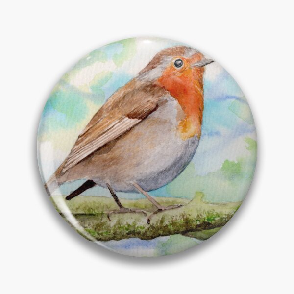 Item preview, Robin redbreast in watercolor designed and sold by Kathryn Green.