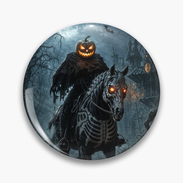 Item preview, Headless Horseman Halloween – Pumpkin Rider on Skeleton Horse designed and sold by DrakariArt.