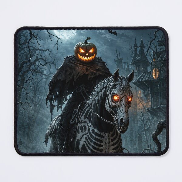 Item preview, Headless Horseman Halloween – Pumpkin Rider on Skeleton Horse designed and sold by DrakariArt.