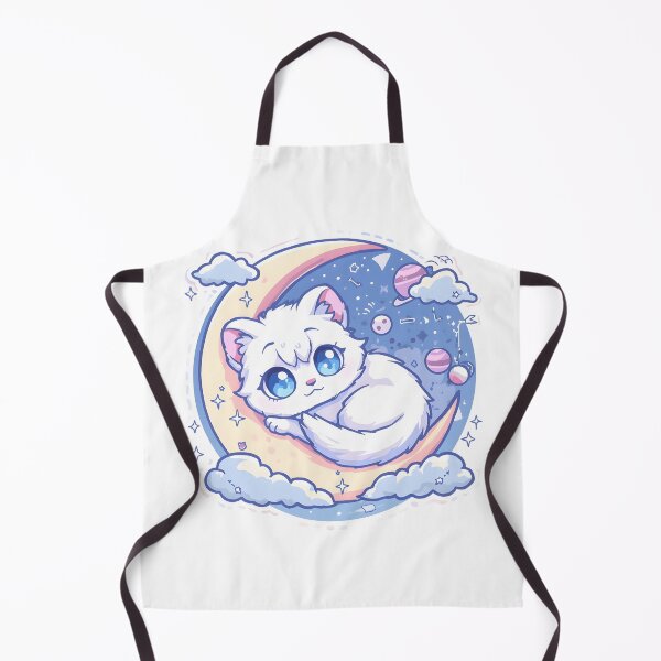 Item preview, Cute Cosmic Cat on Crescent Moon | Kawaii Celestial Space Cat designed and sold by dreamz-world.