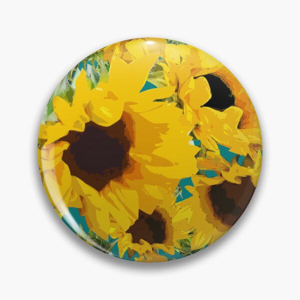 Artikelvorschau, Goldene Sonnenblumen Halfdrop auf Türkis 008080 entworfen und verkauft von Art in My Loft.