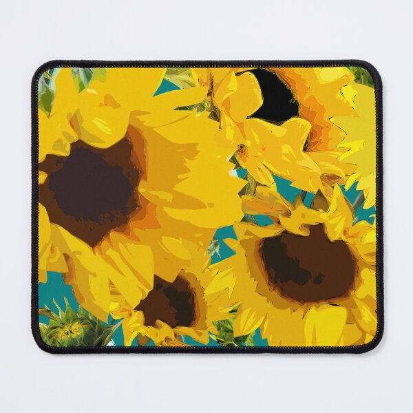 Item preview, Golden Sunflowers Halfdrop on Teal 008080 designed and sold by Art in My Loft.