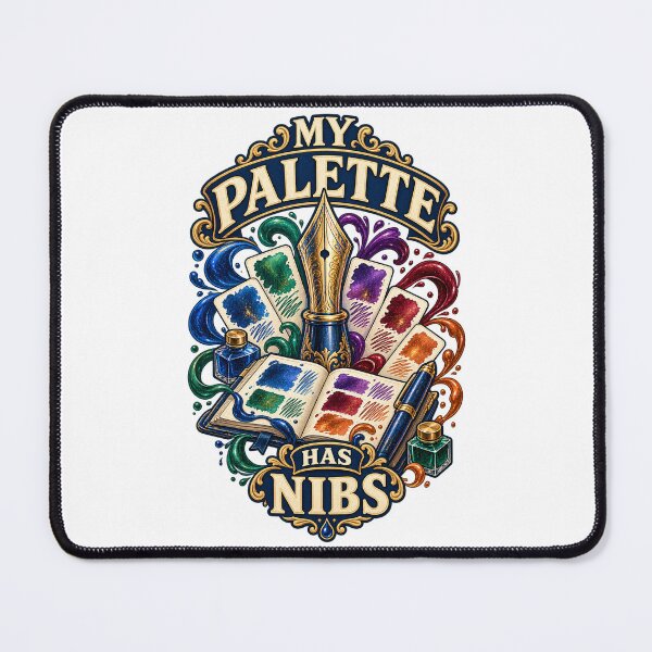Item preview, Fountain Pen Pun Gift – My Palette Has Nibs Illustrated Ink Art designed and sold by UrbanCanvvas.