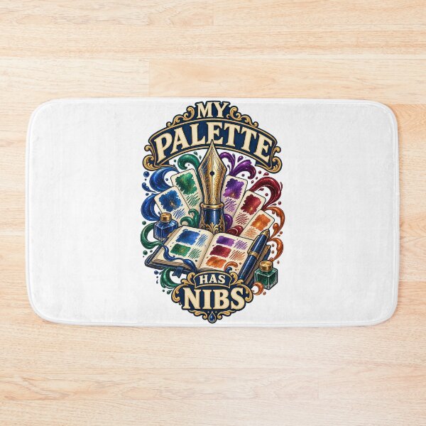 Item preview, Fountain Pen Pun Gift – My Palette Has Nibs Illustrated Ink Art designed and sold by UrbanCanvvas.