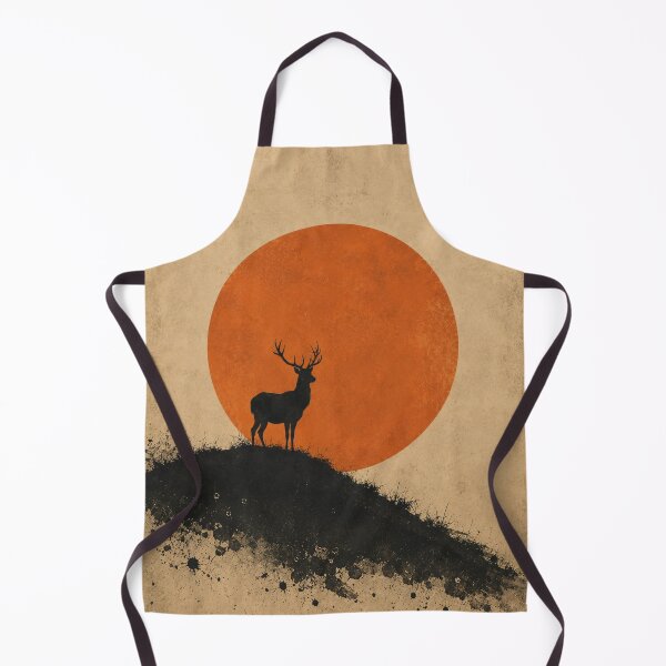 Item preview, Japanese Ink Deer Silhouette Against Red Sun designed and sold by Jozefin's Studio.