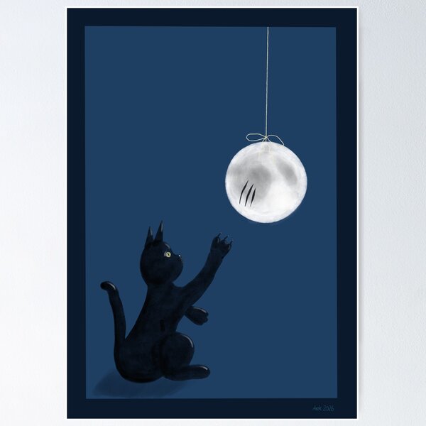 Artikelvorschau, Katzenleben: Katze und Mond entworfen und verkauft von byArek.