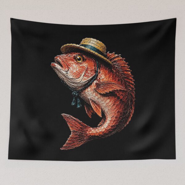 Item preview, Red Snapper Fish in a Hat Graphic Design designed and sold by rafaeltto.