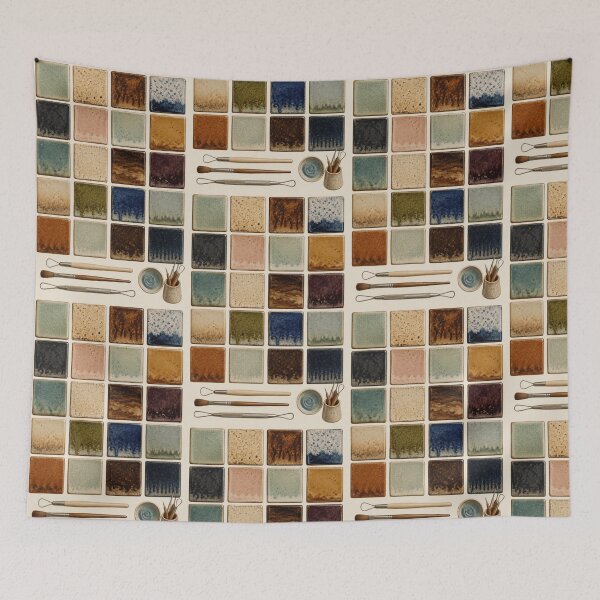 Item preview, Pottery Studio Decor – Ceramic Glaze Test Tile Wall Art for Potters designed and sold by astersgraphics.