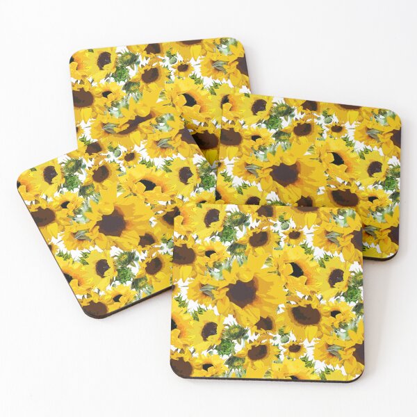 Item preview, Golden Sunflowers Halfdrop on White designed and sold by Art in My Loft.