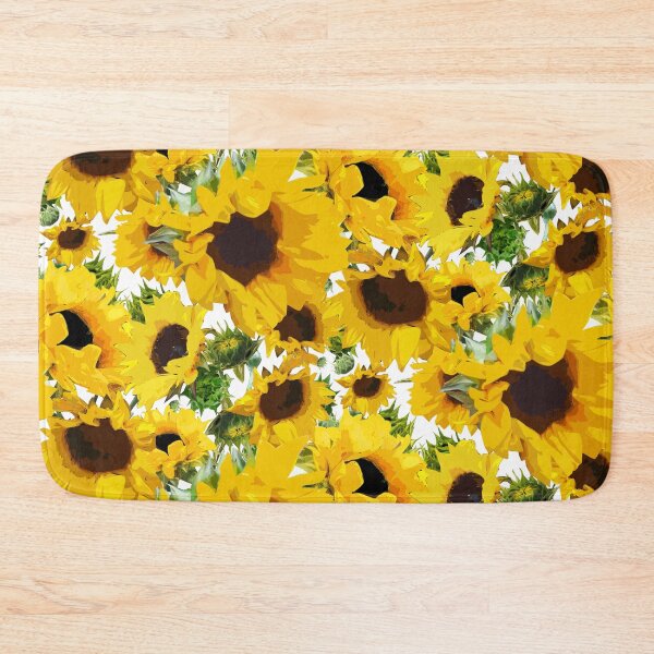 Item preview, Golden Sunflowers Halfdrop on White designed and sold by Art in My Loft.