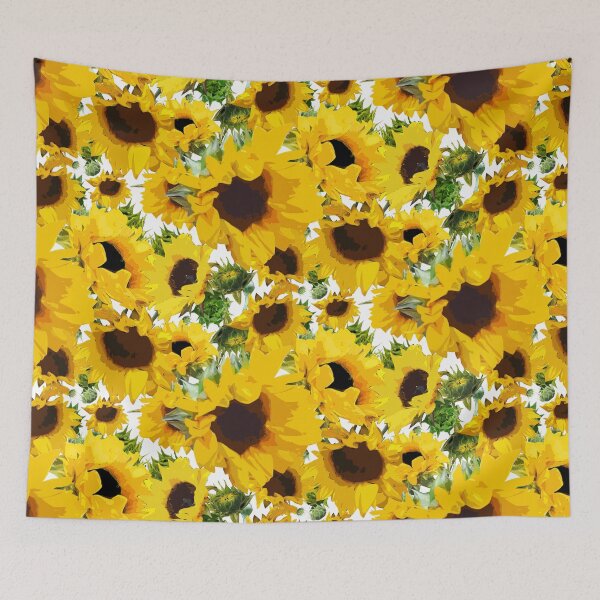 Item preview, Golden Sunflowers Halfdrop on White designed and sold by Art in My Loft.