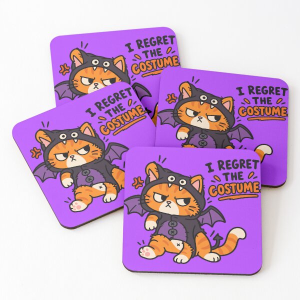 Item preview, I Regret the Costume – Funny Halloween Cat in Costume designed and sold by MewMade.