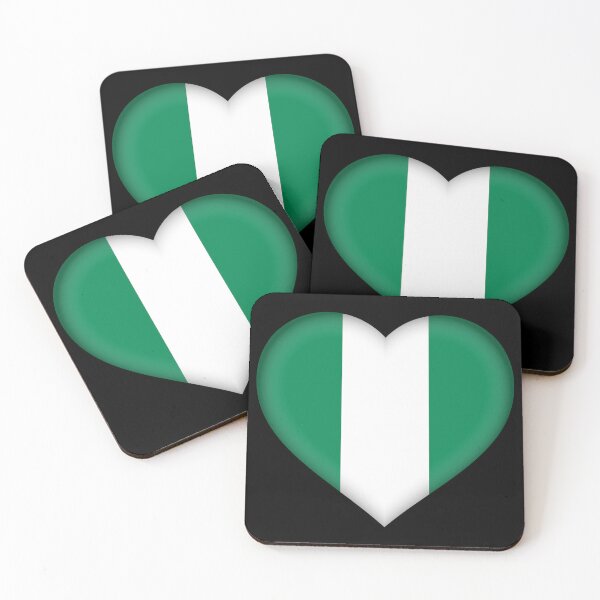 Item preview, Nigerian Flag Heart 3D Nigerian Love Gift Design designed and sold by yazdogs.