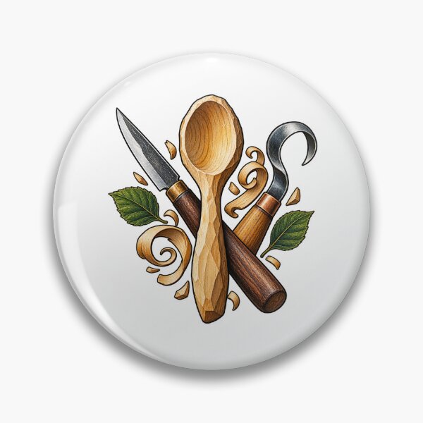 Item preview, Spoon Carving Gift – Greenwood Tools and Hand-Carved Spoon Art designed and sold by UrbanCanvvas.