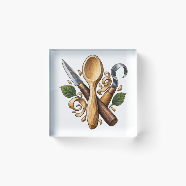 Item preview, Spoon Carving Gift – Greenwood Tools and Hand-Carved Spoon Art designed and sold by UrbanCanvvas.