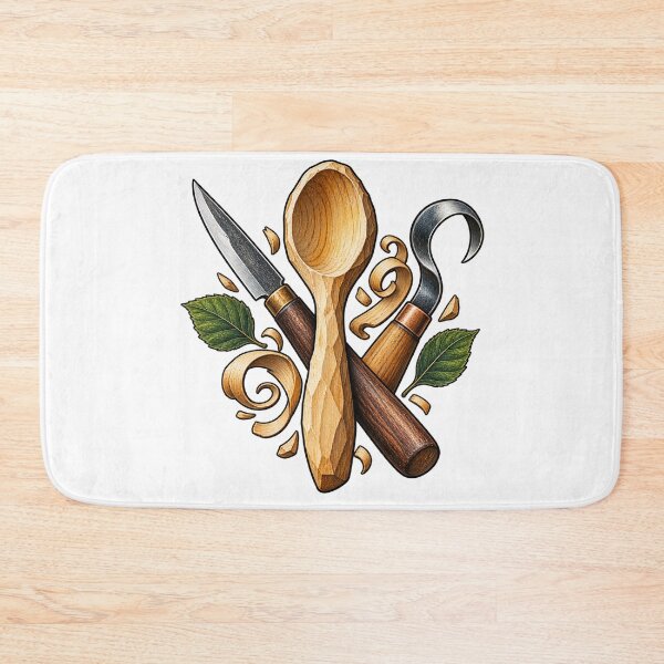 Item preview, Spoon Carving Gift – Greenwood Tools and Hand-Carved Spoon Art designed and sold by UrbanCanvvas.