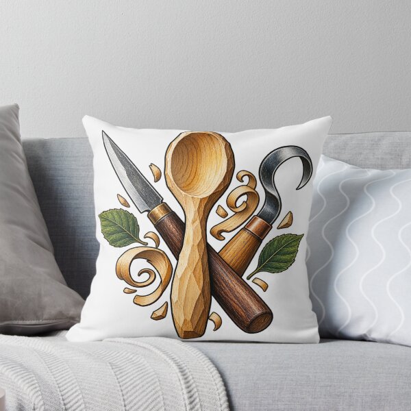 Item preview, Spoon Carving Gift – Greenwood Tools and Hand-Carved Spoon Art designed and sold by UrbanCanvvas.