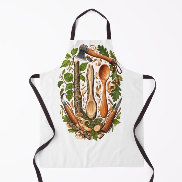 Item preview, Green Woodworking Art – Branch to Hand-Carved Spoon Illustration designed and sold by UrbanCanvvas.