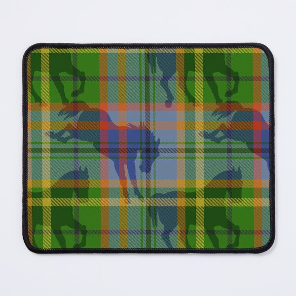 Item preview, Blue green Rainbow horse tartan plaid with faux twill texture designed and sold by Anne Londez Studio.