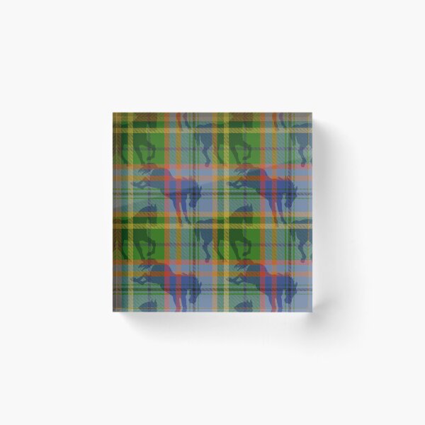 Item preview, Blue green Rainbow horse tartan plaid with faux twill texture designed and sold by Anne Londez Studio.