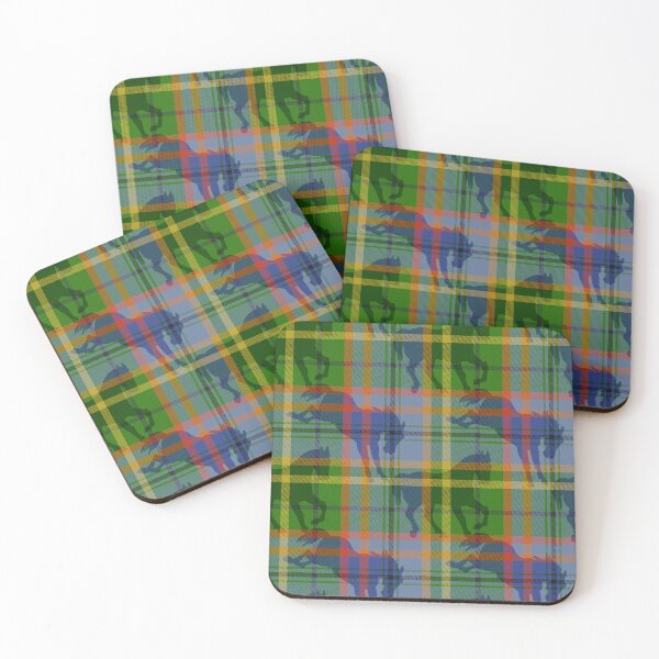 Item preview, Blue green Rainbow horse tartan plaid with faux twill texture designed and sold by Anne Londez Studio.