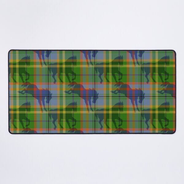 Item preview, Blue green Rainbow horse tartan plaid with faux twill texture designed and sold by Anne Londez Studio.