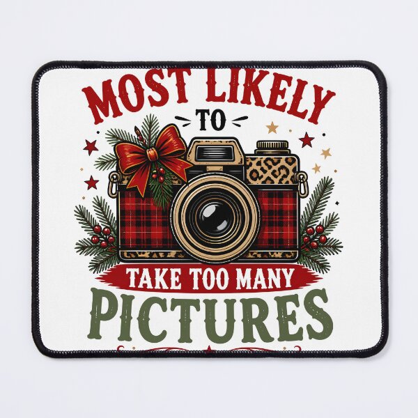Item preview, Most Likely To Take Too Many Pictures Leopard Red Plaid Camera designed and sold by RoyesButler.
