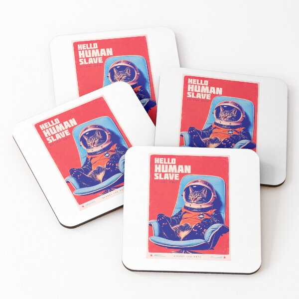Item preview, Hello Human Slave – Retro Space Cat Astronaut 2 designed and sold by ANIARTONLINE.