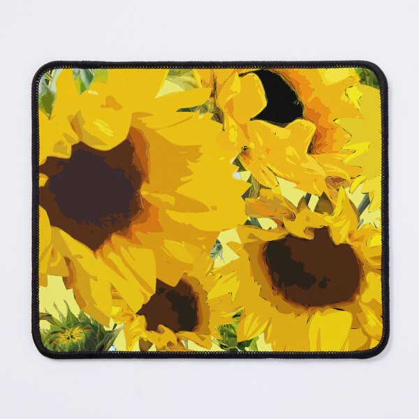 Artikelvorschau, Goldene Sonnenblumen Halfdrop auf Gelb f4f26a entworfen und verkauft von Art in My Loft.