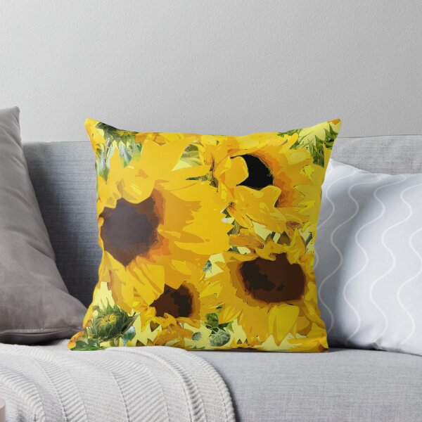 Item preview, Golden Sunflowers Halfdrop on Yellow f4f26a designed and sold by Art in My Loft.