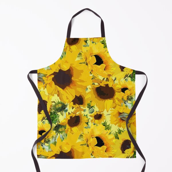 Item preview, Golden Sunflowers Halfdrop on Yellow f4f26a designed and sold by Art in My Loft.