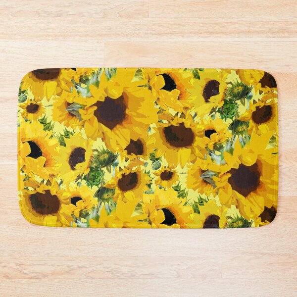 Item preview, Golden Sunflowers Halfdrop on Yellow f4f26a designed and sold by Art in My Loft.