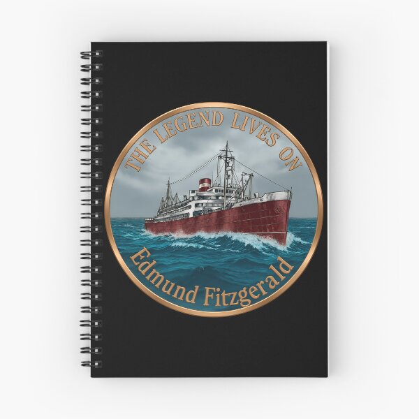Item preview, Edmund Fitzgerald Sinking Ship Vintage Sketch | Great Lakes 1975 Tragedy Art Poster designed and sold by novapixel25100.