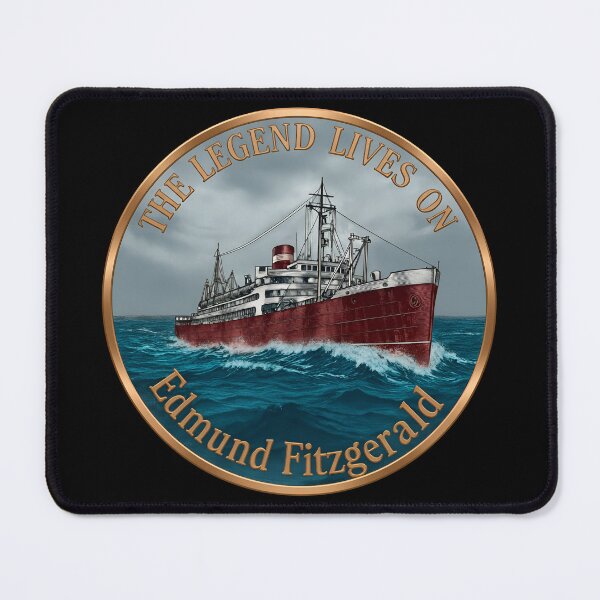 Item preview, Edmund Fitzgerald Sinking Ship Vintage Sketch | Great Lakes 1975 Tragedy Art Poster designed and sold by novapixel25100.
