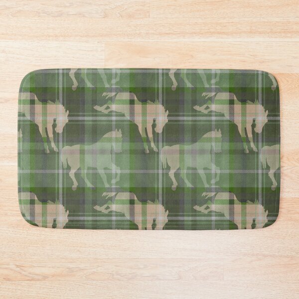 Item preview, Dusty green horse tartan plaid with faux twill texture designed and sold by Anne Londez Studio.