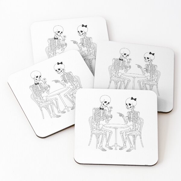 Item preview, Skeleton Couple on an Awkward First Date designed and sold by Qenlo.