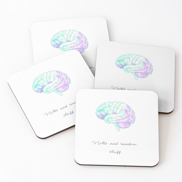 Item preview, Notes and random stuff (turquoise/lilac brain art) designed and sold by The Migraine Enlightenment.