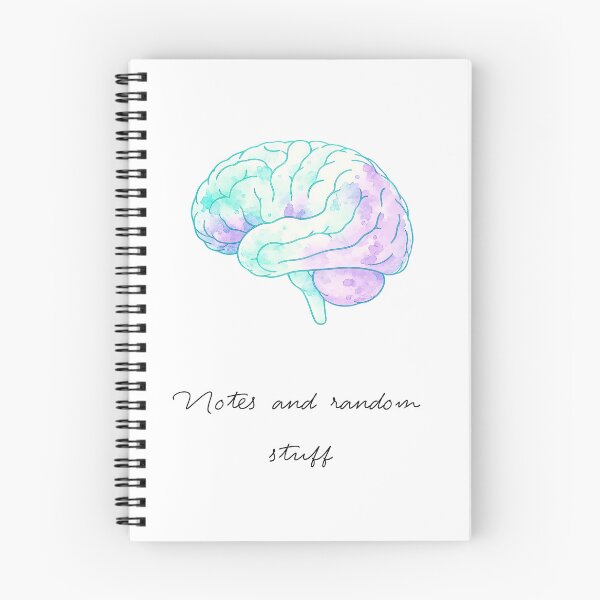 Item preview, Notes and random stuff (turquoise/lilac brain art) designed and sold by The Migraine Enlightenment.